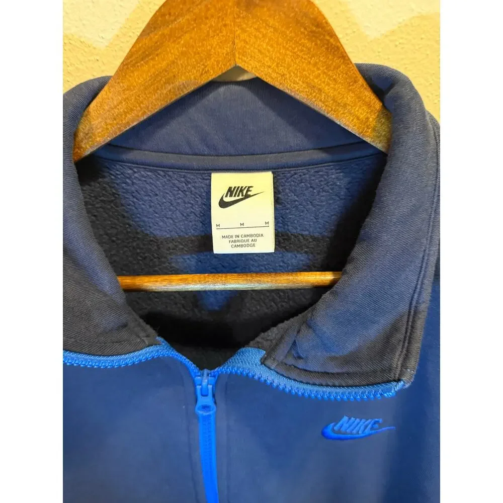 Nike Men’s Medium Navy Blue Fleece Quarter-Zip Pullover Sweatshirt